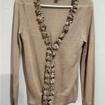 Loft Beige Ruffle Cardigan Photo 5