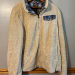 Pendleton Sherpa Jacket Womens Oatmeal Deep Pile Full Zip Sweater XL Tan Photo 0