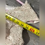 Custom Made Tulle Floral Lace Applique Cap Sleeve Blush Gown Size 6 Pink Photo 11