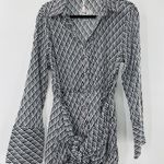 Free People NEW  Rillo Beach Summer Shirtdress Small Black White Lightweight Photo 11