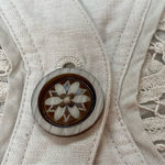 Coldwater Creek Lagenlook Taupe Beige Linen Cotton Crochet Vest Sz 10 Photo 9