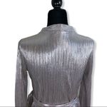 DO+BE Silver Ribbed Wrap Belted Cardigan Tie Top Photo 7