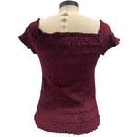 Almost Famous Velour Smocked Burgundy Top Size XL Dark Academia Witchy Gothic Photo 1