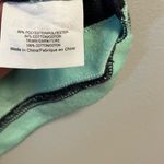 Tory Burch Top Teal & Navy Blue Striped Short Sleeve Henley Polo Sz XS EUC Photo 5