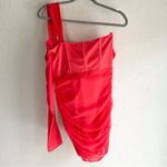 Oh Polly   One For You Coral Red One-Shoulder Corset Mini Dress Sz 8 Photo 3