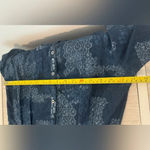 Free People Indigo Daze Denim Chambray Printed Jumpsuit Tie Sleeves Boho Size XS Photo 8