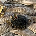 Camco Gold Tone Lapel Pin and Black Pig Brooch Set Photo 3