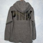 PINK - Victoria's Secret Victoria Secret PINK Gray Fleece Pullover Hoodie Large Camo Logo On Back Medium Photo 8