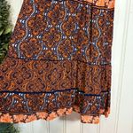 AQUA  Hippie Boho Orange Navy Blue Strappy Maxi Dress SMALL Feminine Photo 4
