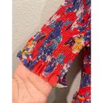 Anthropologie MAEVE Red Multicolor Floral Short Sleeve Blouse Photo 3