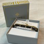 Panacea Bracelets Beaded Set of 3 Strength Stacking Gold Black Photo 1
