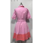 Isaac Mizrahi Live Color Block Poplin Dress Size 4 A-Line Short Sleeve Pink Photo 2