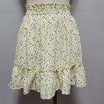 LC Lauren Conrad  Yellow Fleurs Smocked Waist Flounce Skirt Size Small Photo 2