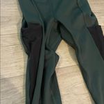 Gymshark  xs Dark Green Leggings black mesh side pockets Photo 3