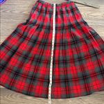 Vintage Canadian made pure virgin wool pleated Plaid Red and Black Skirt Size 10 Photo 9