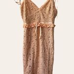 Majorelle  Revolve Ellington Peach Lace Tie Strap Coquette Midi Dress Size M Photo 3