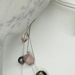 Chico's Beaded Triple Strand Wire Silver Tone Mixed Bead Statement Necklace β¨ Photo 6