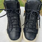 Giuseppe Zanotti  Woman Croc Embossed Black Sneakers Size 7 High Top Photo 1