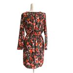 J. Crew Factory Green Orange Floral Long Sleeve Tulip Hem Lined Dress Size 6 Photo 3