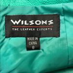 wilson's leather Vintage Wilsons 100% Leather Green Skirt Sz 8 Photo 1