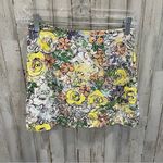Wildflowers Floral Watercolor Mini Skirt Womens Size Small Spring Yellow Photo 0