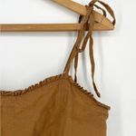 Aerie linen blend corset tank cottagecore tie spaghetti strap camel brown M Photo 2