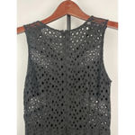 ANGL Black Lace Peekaboo Eyelet Sleeveless A-Line Mini Club Party Dress Size S Photo 6