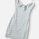 Windsor  White Ribbed Tie Front Mini Dress Spaghetti Strap Bodycon Summer Photo 0