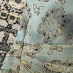 Laundry by Shelli Segal Y2k Baby Blue Silk Floral Ruched Crop Top - Size 0 Photo 4