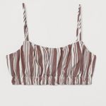 Lemlem  + H&M Women's Linen Blend Stripe Elastic Hem Adjustable Strap Crop Top XS Photo 2
