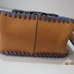 Rebecca Minkoff  Leather Midnighter Messenger Crossbody Tan Blue Trim Boho Bag Photo 7