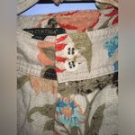 For Cynthia  Neutral Floral Linen Viscose Blend Crop‎ Wide Leg Pants Size L Photo 3