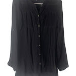 F.A.N.G Y2k Size Medium Black Babydoll Romantic Lace Semi Sheer Blouse Top Photo 0