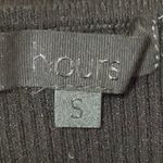 H:ours  Black Ribbed Knit Sleeveless Duel Strap Stretch Chic Casual Crop Top Sz S Photo 2