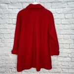 Sandro  Red Textured Double Breasted Wool Blend Peacoat Size 10 Midi Photo 4