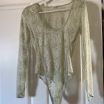 Free People NWT  In My Head Sheer Lace Body Suit color Moss Green NWOT size M Photo 5