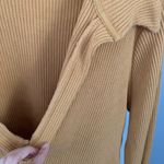 Free People Large Deep V Neck Collar Long Sleeve Rib Mustard Yellow Photo 6