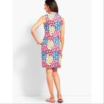 Talbots ‎ Petite Floral Eyelet Ruffle Trim Neck Sleeveless Dress White Multi 2P Photo 4