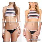 ViX Thai Mary Stripe High Neck Bikini Top L NWOT Malindi Tie Bottoms M Black Size undefined Photo 5