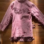 American Vintage VTG Early 1990s Pink Fringe Leather Coat Photo 1