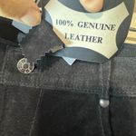 5/7/9 Y2K black suede leather jeans NWT sz 5 straight leg pants NOS 5 Photo 3