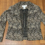 Jones New York Black and Cream Blazer with Textured Fabric Photo 0