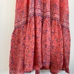 Joie  Chara Midi Dress Boho Bohemian Flowy 100% Silk Pink Tiered Print X-Small Photo 6
