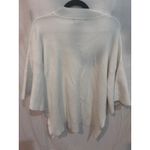 Blvd Mock Neck 3/4 Sleeve High Low Sweater Cream Size Medium Photo 4