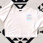 J.Crew University Terry Crop Crewneck Anti Social Moms Club Sweatshirt Small Photo 0