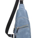 NWT SUGU Jordan Vegan Leather Crossbody Sling Bag Blue Photo 0