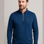 Alaska Blue Quarter Zip Pullover L Cotton Blend Size L Photo 0