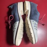 Pikolinos Womens Leather Laser Cut Lace Up Oxford Shoes EU 40 US 9 9.5 Comfort Blue Photo 2