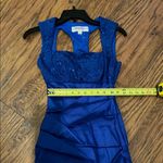 Adrianna Papell Blue Ruched Halter Mini Dress Photo 10