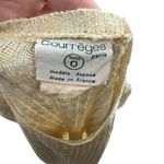 Courreges Vintage Sweater Short Sleeve Ribbed Knit Logo Beige Cream Size 0 XS Yellow Photo 8